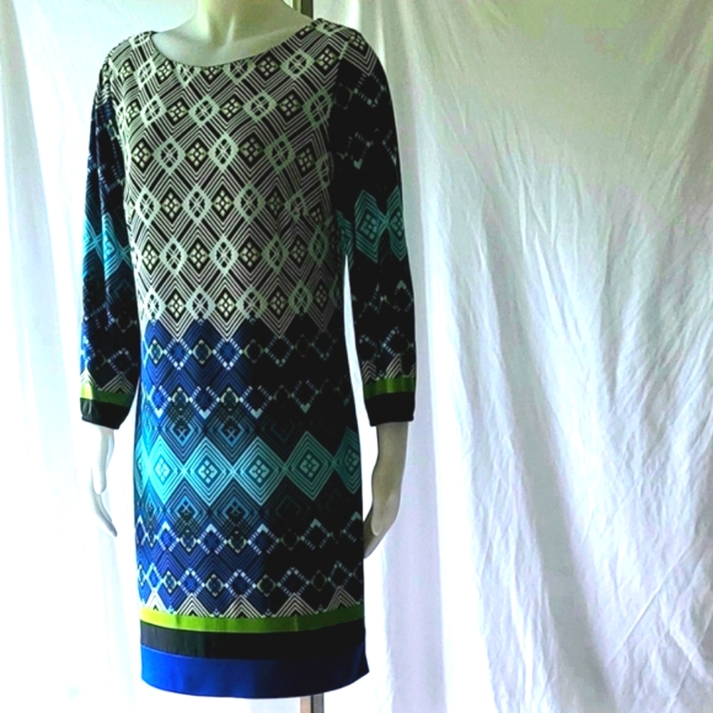 Donna Ricco New York Geometric Shift Dress Size 10